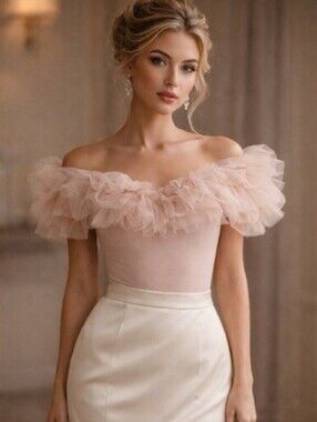 Intimately Free People S Dusty Pink Big Love Ballerina Tulle Ruffled Bodysuit